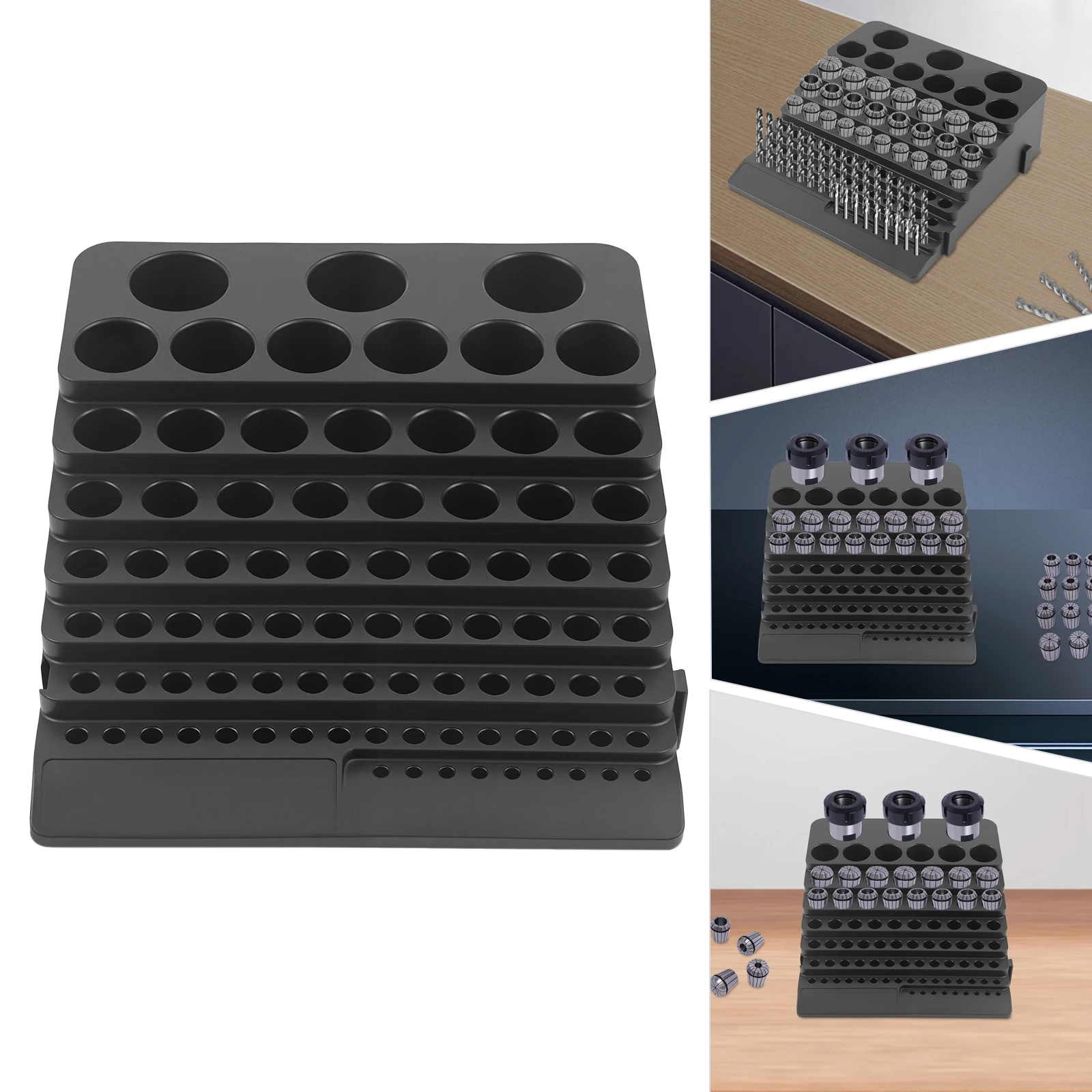 

Ящик для хранения фрез с 84 отверстиями, ящик для хранения фрез, 1 шт., диспенсер для подшипниковых сверл, многофункциональный чехол-органайзер