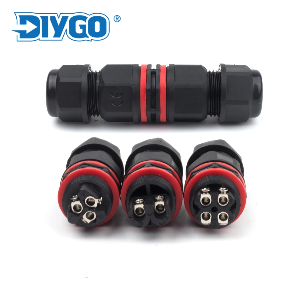 

IP68 Electrical Waterproof Wire Connector 2Pin 3Pin 4Pin Assembly Type Sealed Connectors I-Type Outdoor Cable 6-10mm Terminal