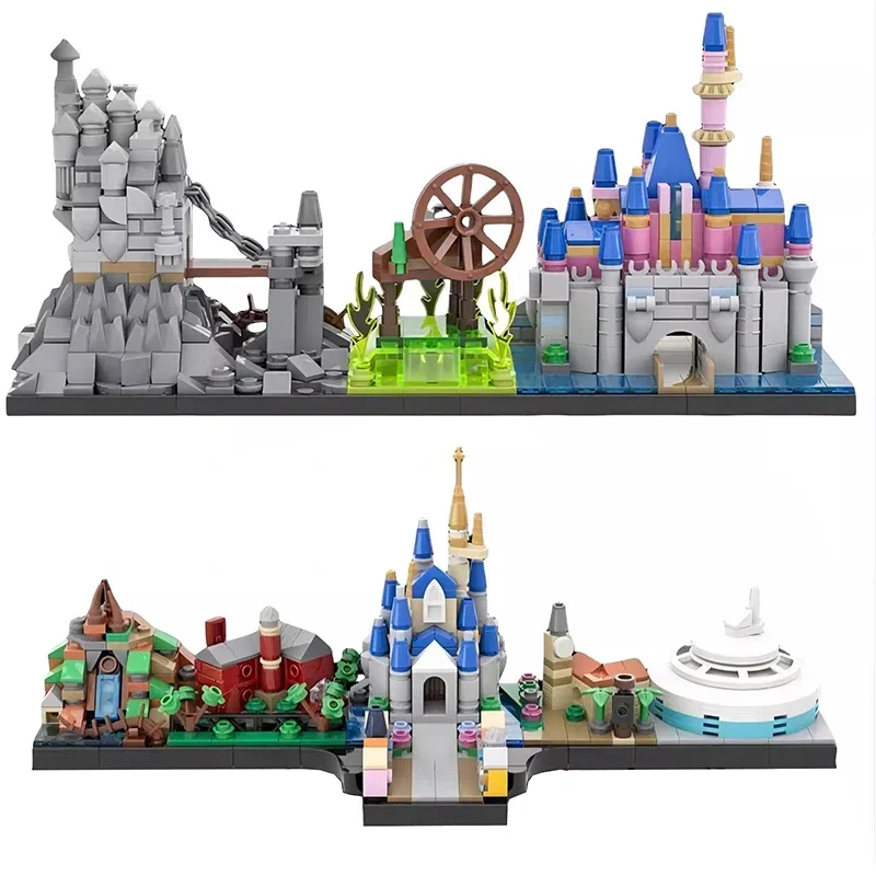 

Ideas MOC Skyline Frozen Castle Fairy Tale Princess Series Anime Architecture Sets Building Blocks Kid Toys Girls Christmas Gift