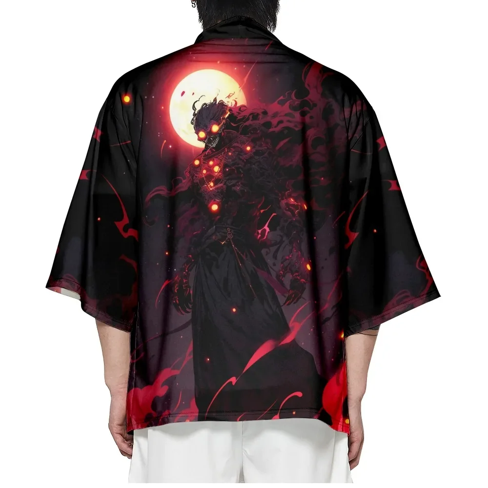 سترة هاراجوكو ساموراي المطبوعة هاوري للنساء والرجال ملابس يوكاتا الآسيوية فضفاضة كيمونو الشاطئ الياباني