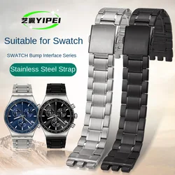 19mm 21mm Solid Stainless Steel Watchband For Swatch YCS YAS YGS749G YVS400 YVS451 YVB404 Strap Men Metal waterproof Bracelet