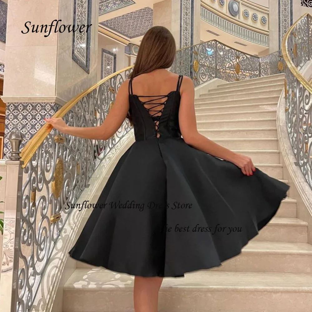 Sunflower Sweetheart Spaghetti Strap Evening Dress 2023 Slim Backless Satin Pleat A-LINE Prom dress Ankle-Length Party Dress