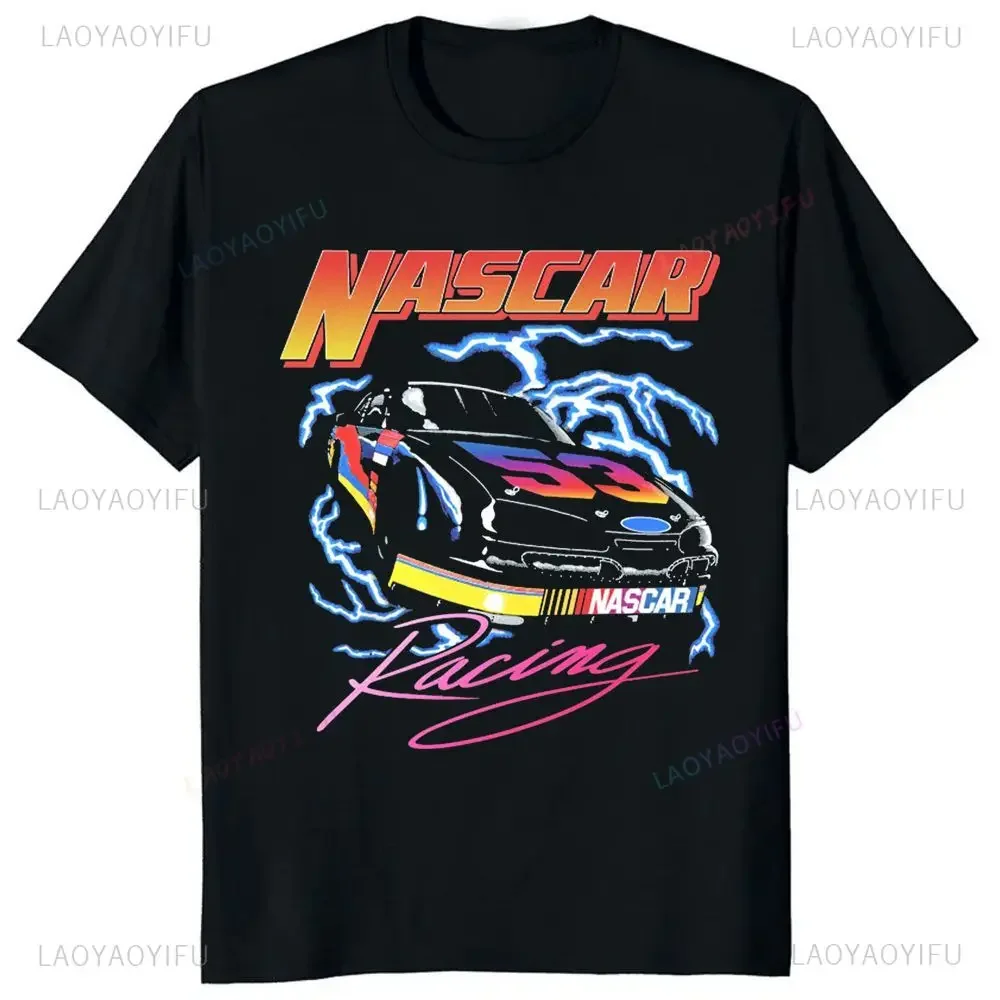 Vintage NASCAR Daytona 500 Shirt Racing Summer Trend Harajuku Short Sleeved Unisex Graphic Oversized T-shir