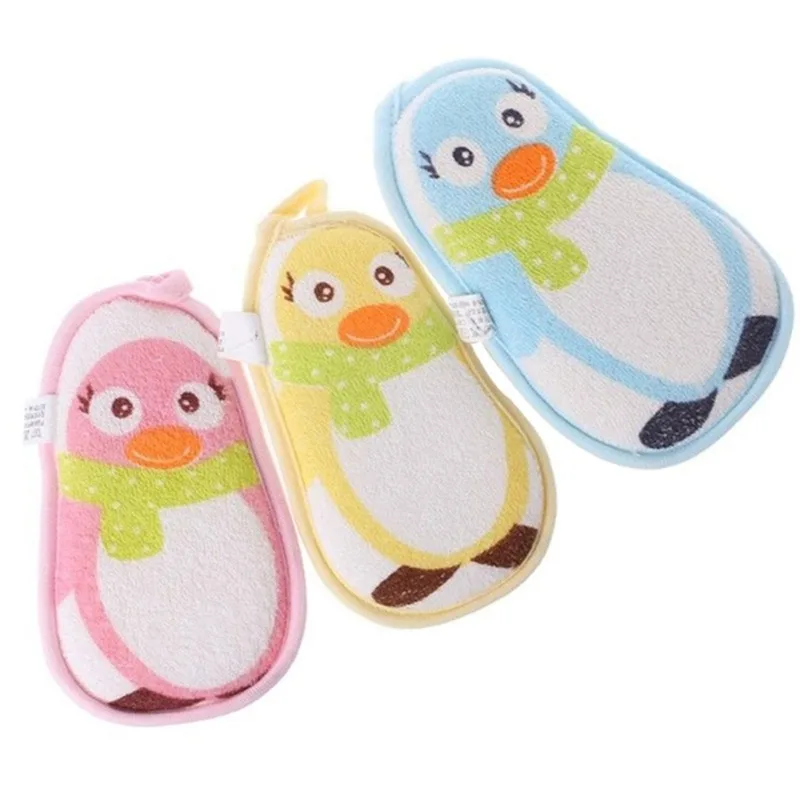 Cute Animal Baby Sponge Toys For Bathing Children Cartoon Cat Penguin Bath Towel Scrubbing Body Clean Soft Sponge Bath Accessory