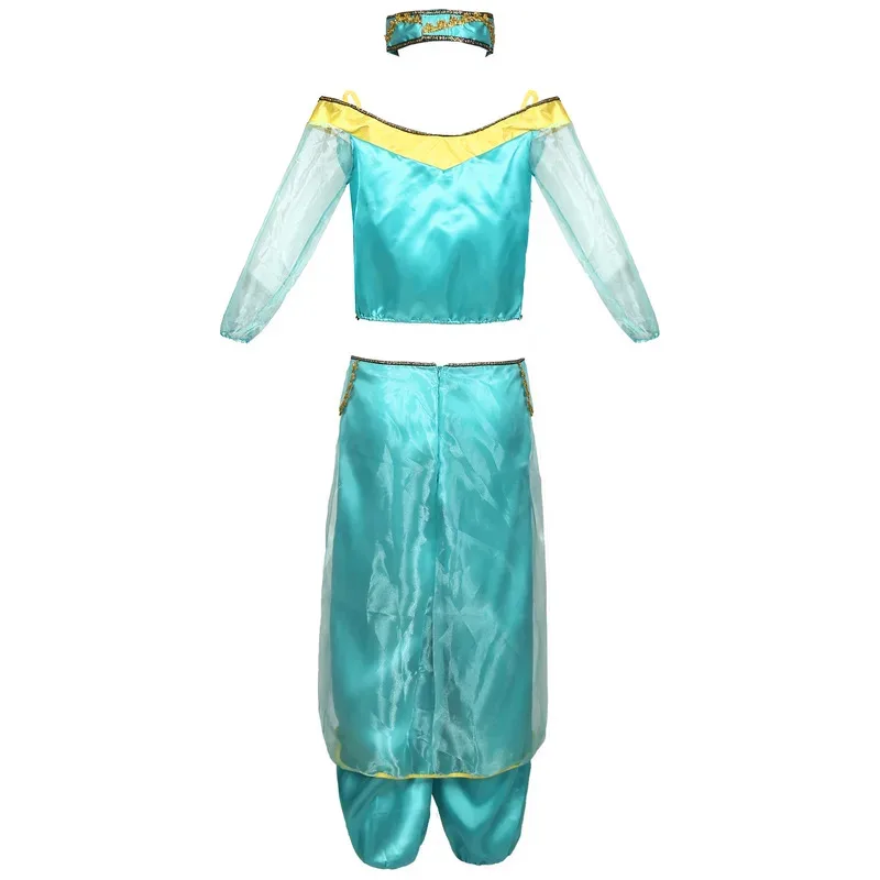 Princess Aladdin Cosplay Costume Anime Jasmine Latin Dance Dress Halloween Clothing Suit For Adult Women Role Play Stage Costume