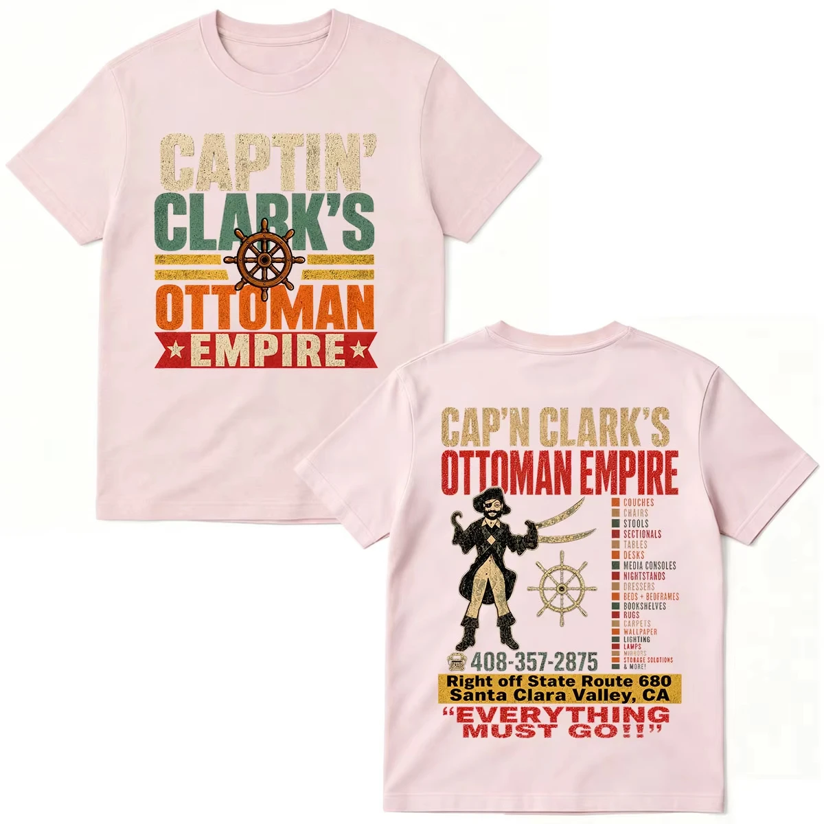 Movie Backrooms Cap'n Clark's Ottoman Empire Graphic Print T-Shirt Men Women Cotton Harajuku Fashion Loose Casual Oversized Top