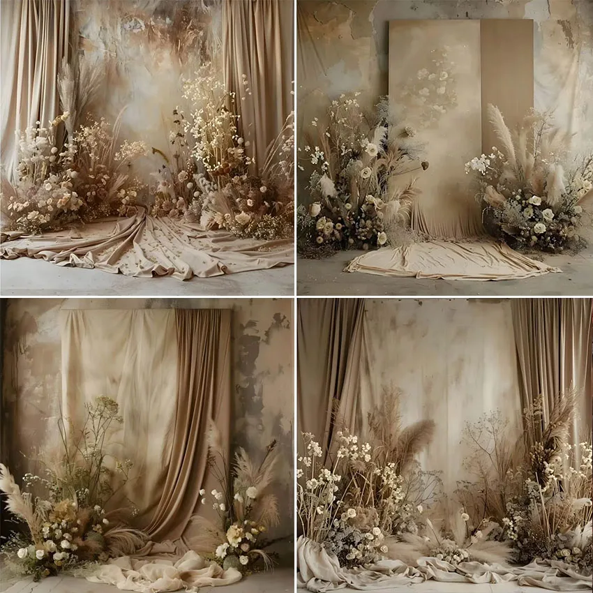Mehofond التصوير خلفية بوهو البيج الأزهار الملمس الكبار عيد ميلاد الزفاف الأمومة صورة ديكور خلفية استوديو الصور