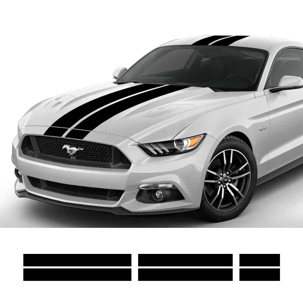 

Car Stickers Auto Hood Bonent Roof Tail Decor Decal for Ford Mustang GT500 GT350 GT Graphics Stripes Kit Vinyl Tuning Cover