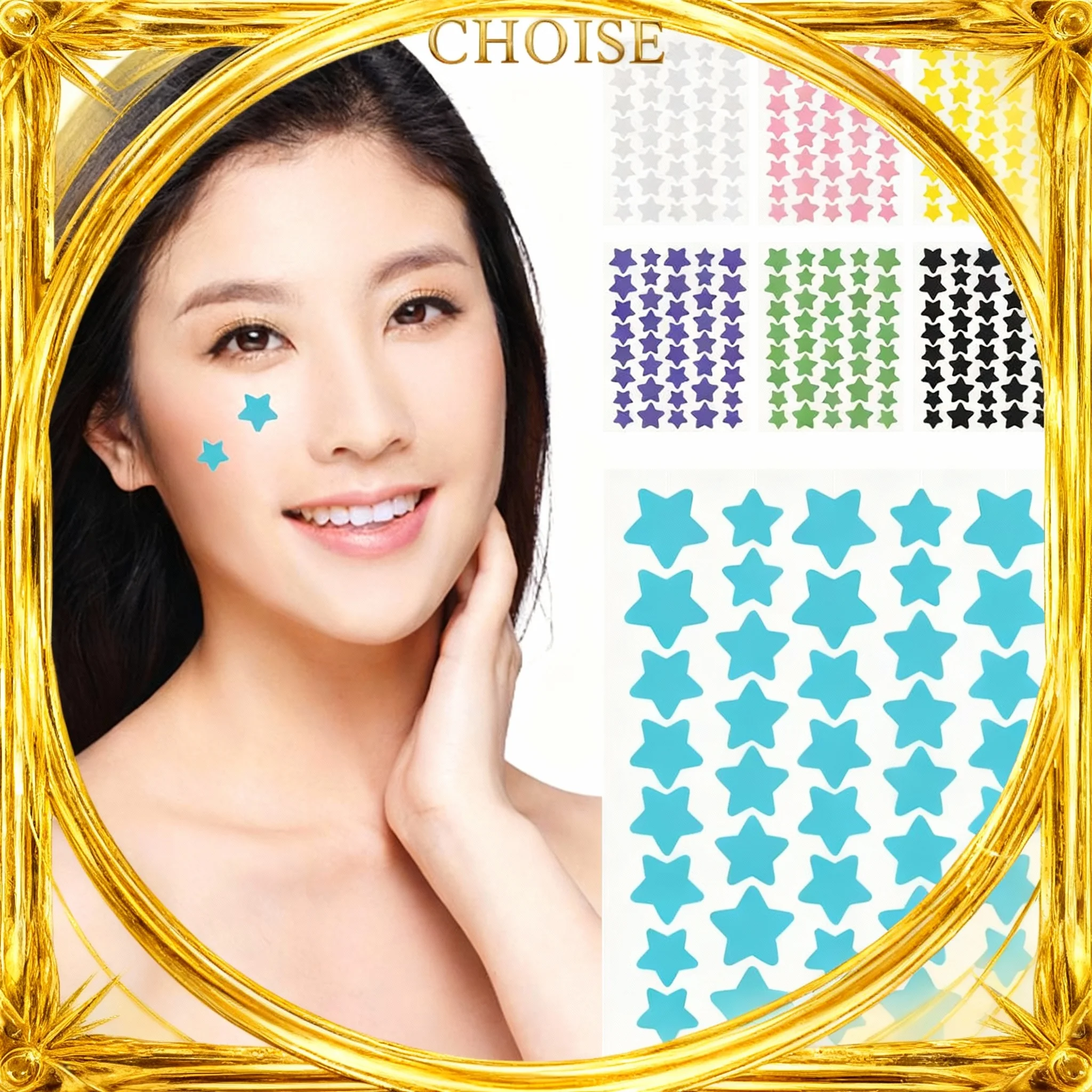 40pcs Pimple Patches Colorful Star-Shaped PE Pimple Patches For Ance Cute And Invisible Pimple Cover Stickers for Pimple Removal