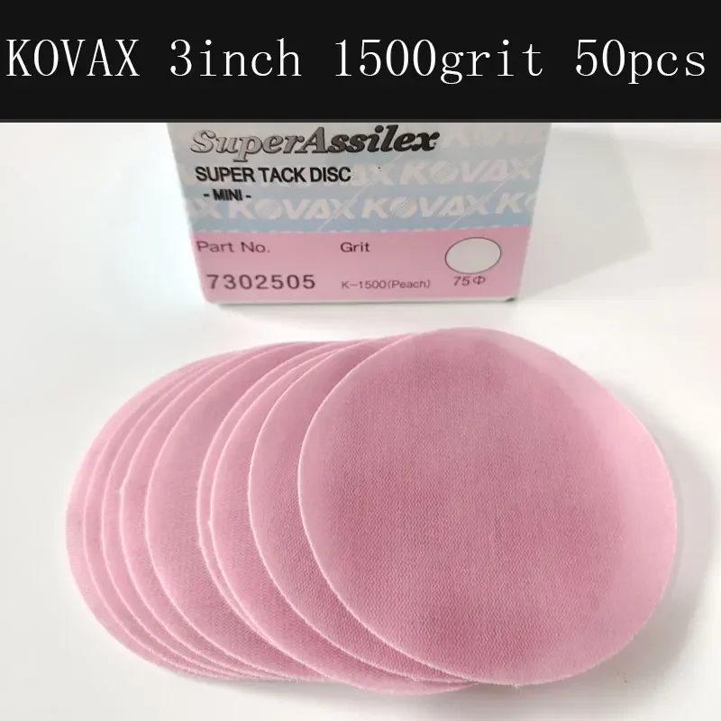 

KOVAX SuperAssilex super tack grinding and polishing disc hook and loop mini 3in 75mm P1200-P3000 for Mini Polisher 50pcs/box