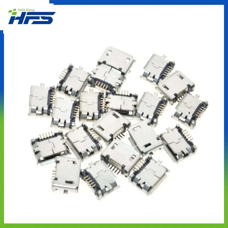 

Micro USB Type B Female Port, 5 Pins 180 Degree, SMD SMT Soldering , PCB mount