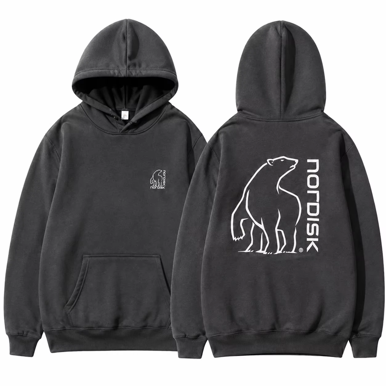 Big Polar Bear Graphic Unisex Hoodie, Autumn Winter High Quality Outdoor Casual Streetwear Long Sleeve Pullover Sweatshirt ****