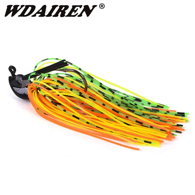 

1 Pc Spinner Silicone Skirt Fishing Lure 7g 10g 14g Metal Sequin Beard Bass Pike Spinner Bait with Jig Anti Hanging Hooks Tackle