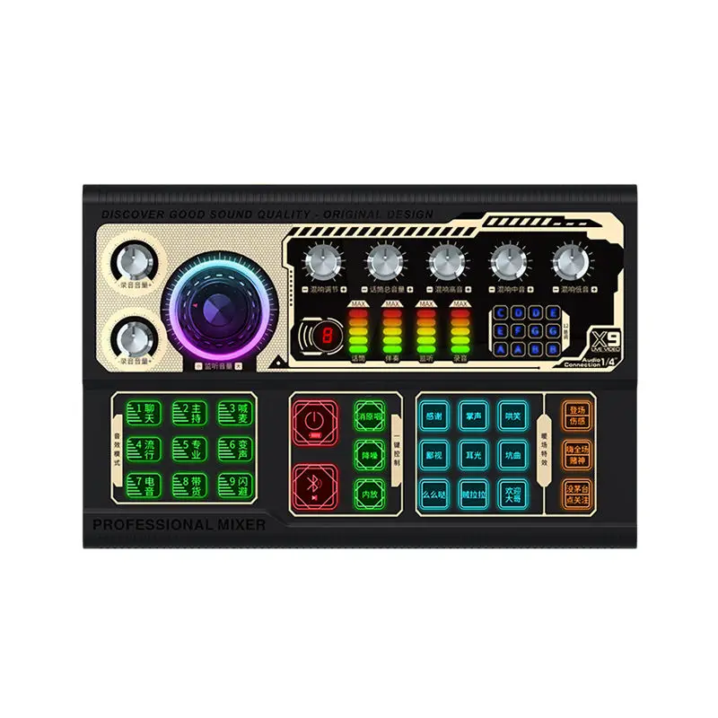 Dez itens tlf xtuga microfone digital profissional placa de som para mixer trocador de voz interface áudio placa de som gravável