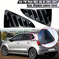 Pair Car Window Shutter Cover Trim Window Louver Side Vent Trim Sticker For VW Polo MK5 6R 6C 2011-2018