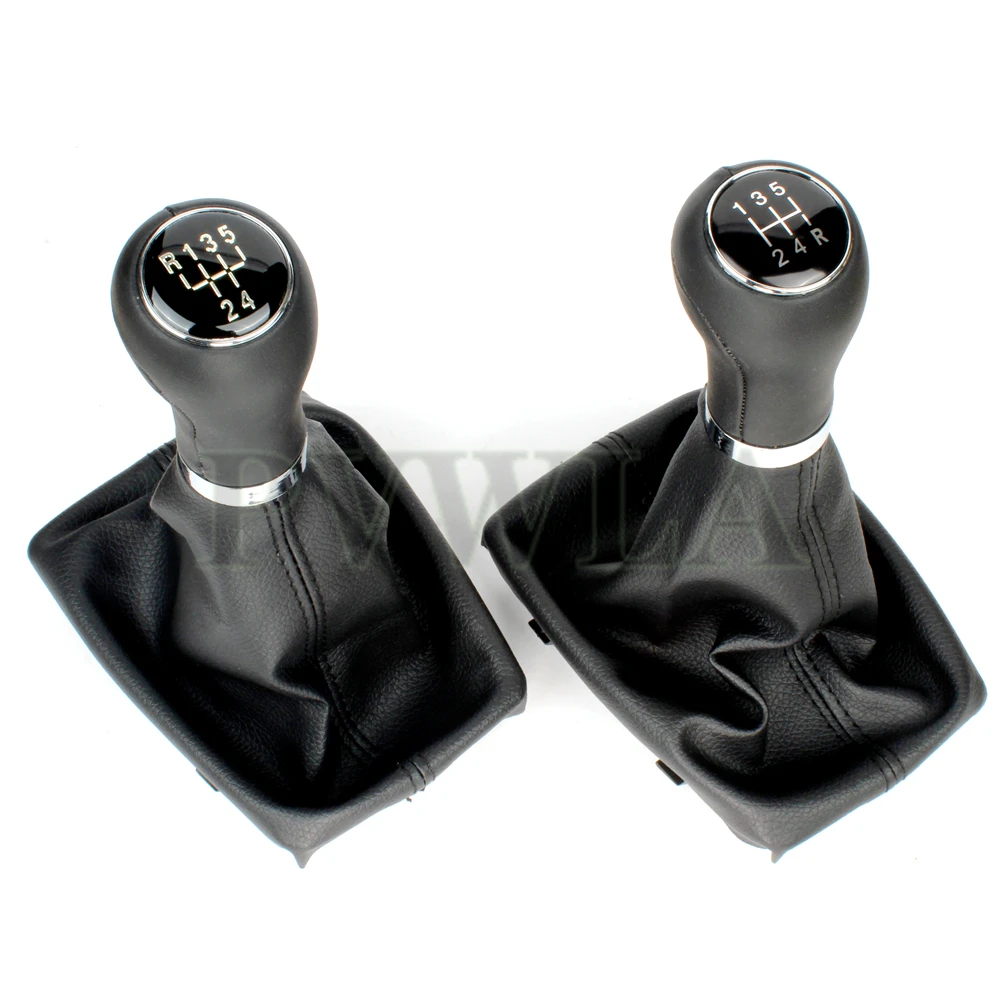 For Audi A4 B6 B7 2000 2001 2002 2003 2004 2005 2006 2007 2008 Car 5 /6 Speed Manual Stick Gear Shift Knob With PU Leather Boot