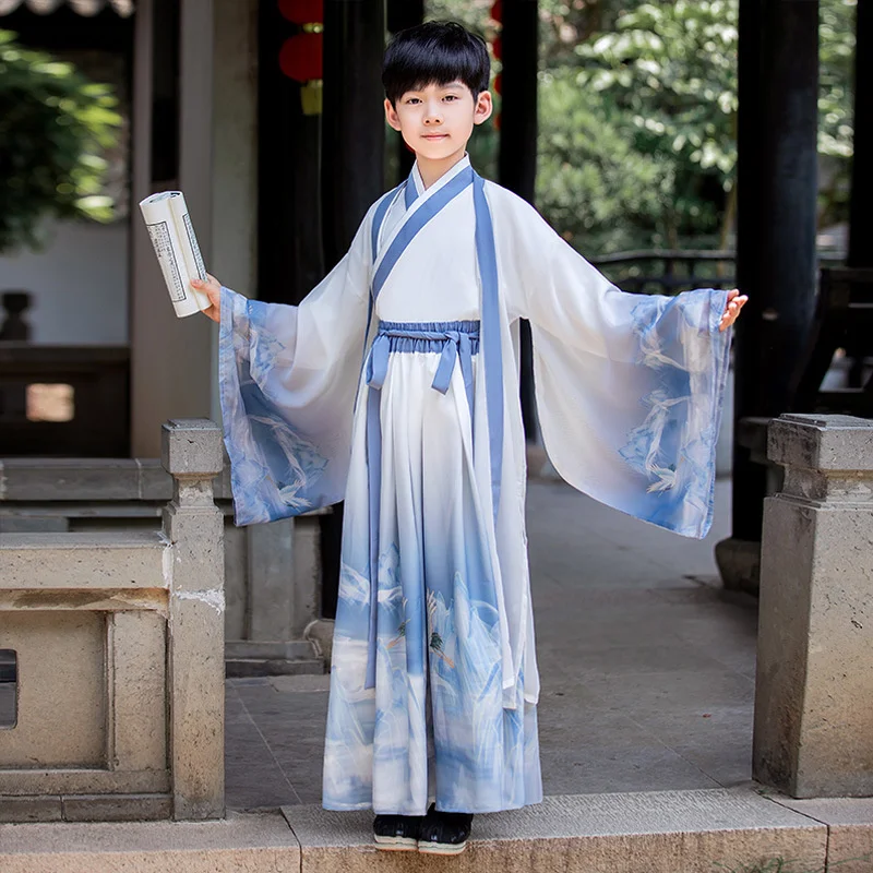 Chinese Cultural Set Children's Tang Suit Han Suit Boys' Summer Thin Chinese Ancient Suit Set