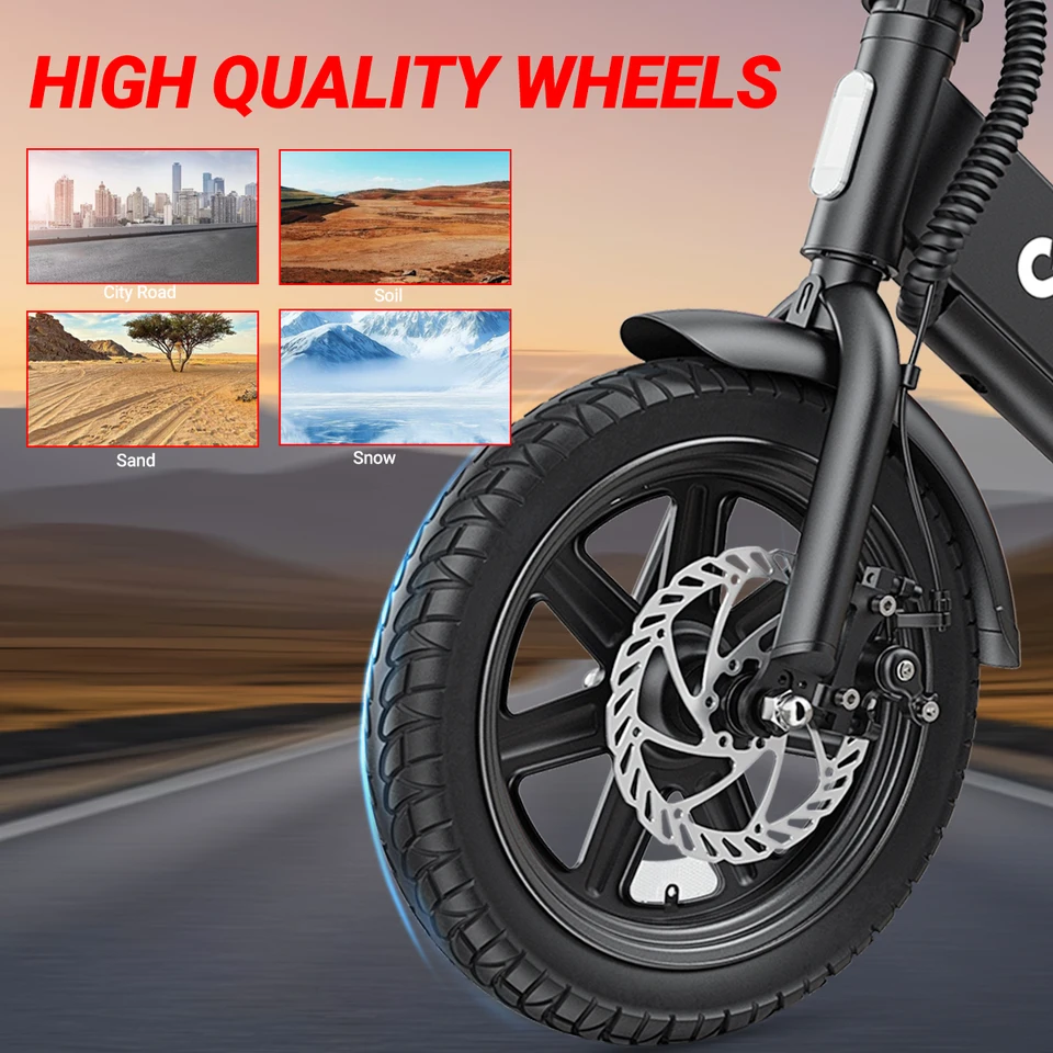 DYU C3 E-bike Peak 500W Motor 36V7.8AH Battery Electric Bike,20mph 14 inch City Electric Bicycle UL2849 image 6