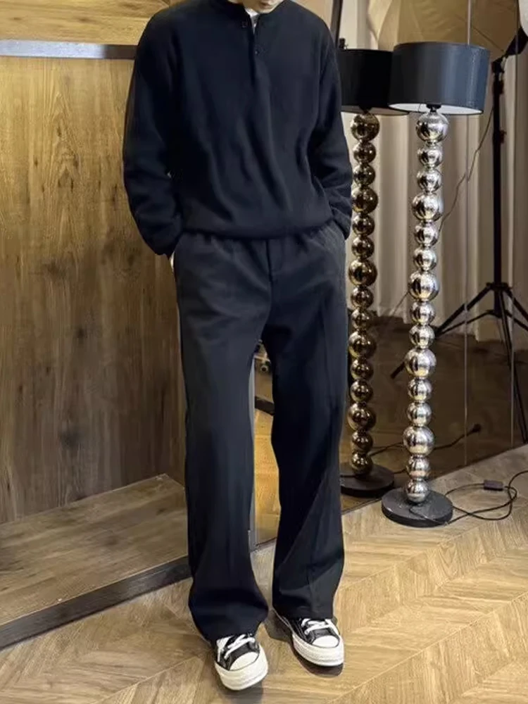 

Men's Loose Straight Leg Casual Pants Spring Coffee Color Drapey Lazy Sle Korean Version West Pants Faionable Youthful