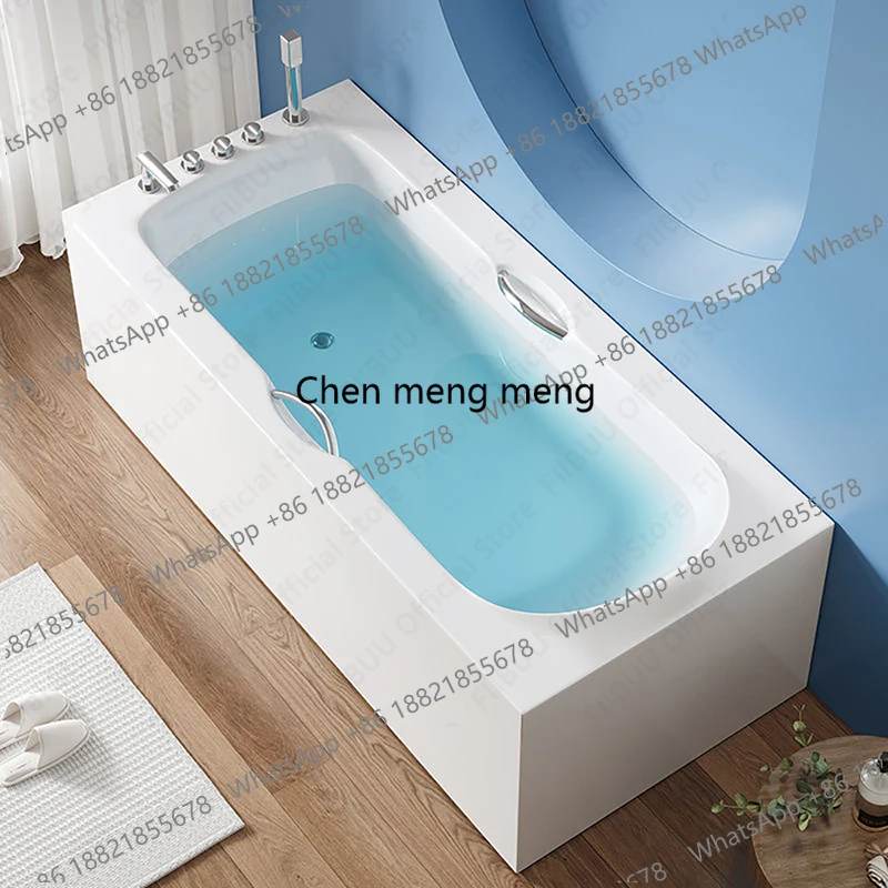 Luxury Acrylic Bathtub With High Load-bearing Capacity Freestanding White Tub, Multifunctional Bathroom Furniture Multiple Sizes