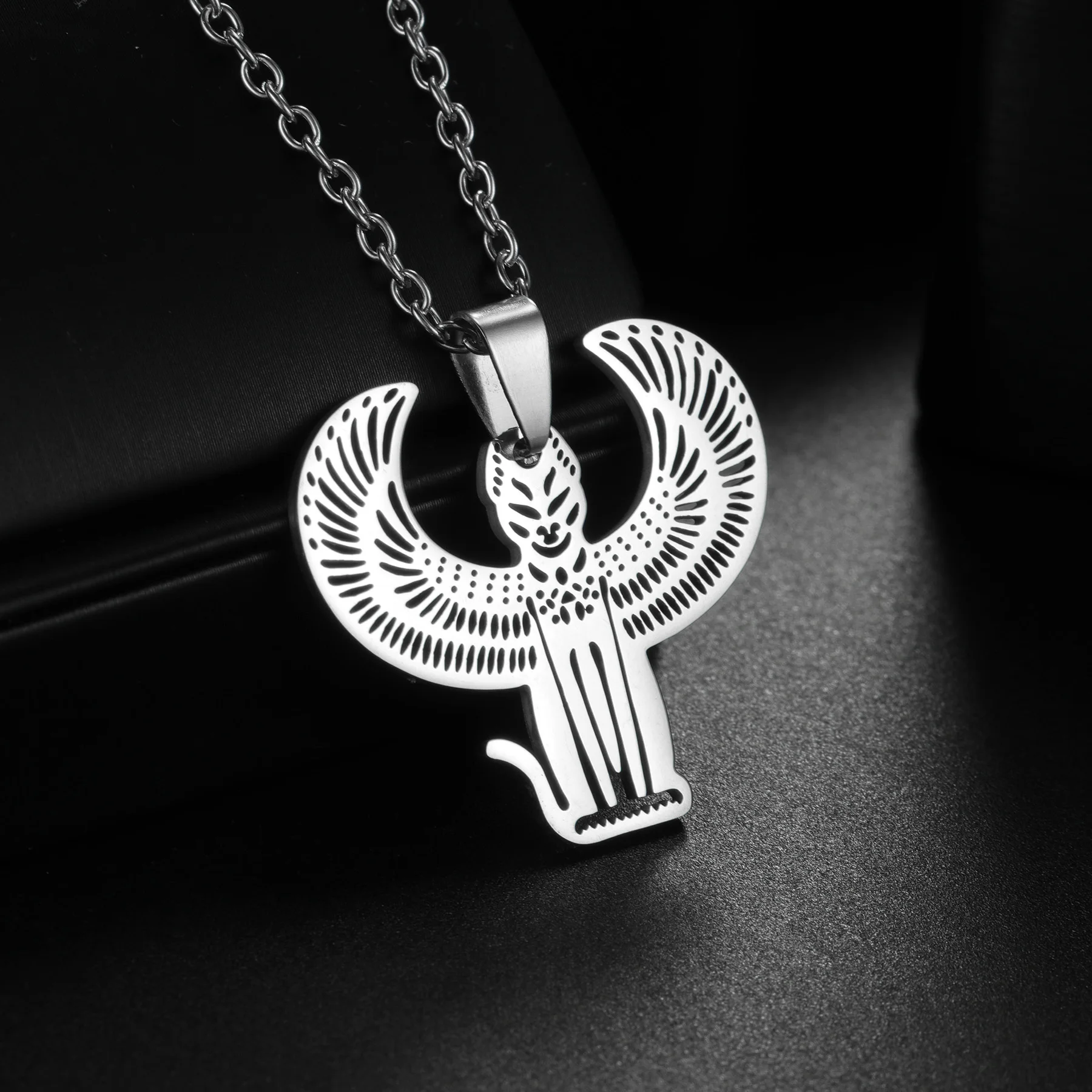 Punk Ancient Bastet Egyptian Cat Necklace For Women Men  Ankh Amulet Pendants Necklaces Vintage Jewelry