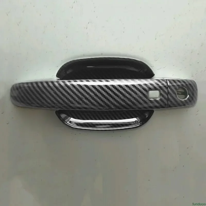 New Carbon Fiber Chrome Car Door Handle Bowl Cover Sticker for Audi A3 2008-2012 Styling Accessories