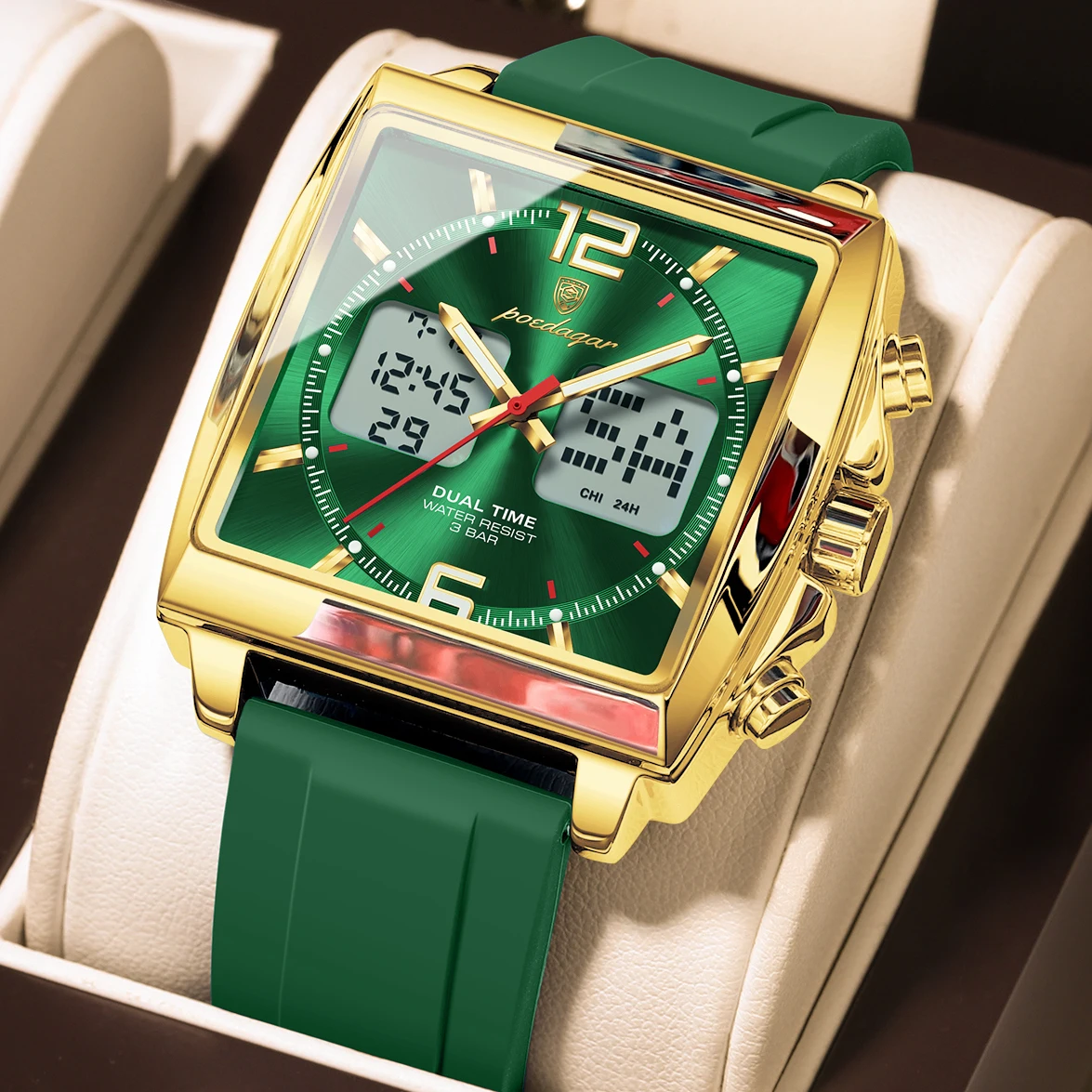 Men's Electronic Square LED Alarm Chronograph Watch