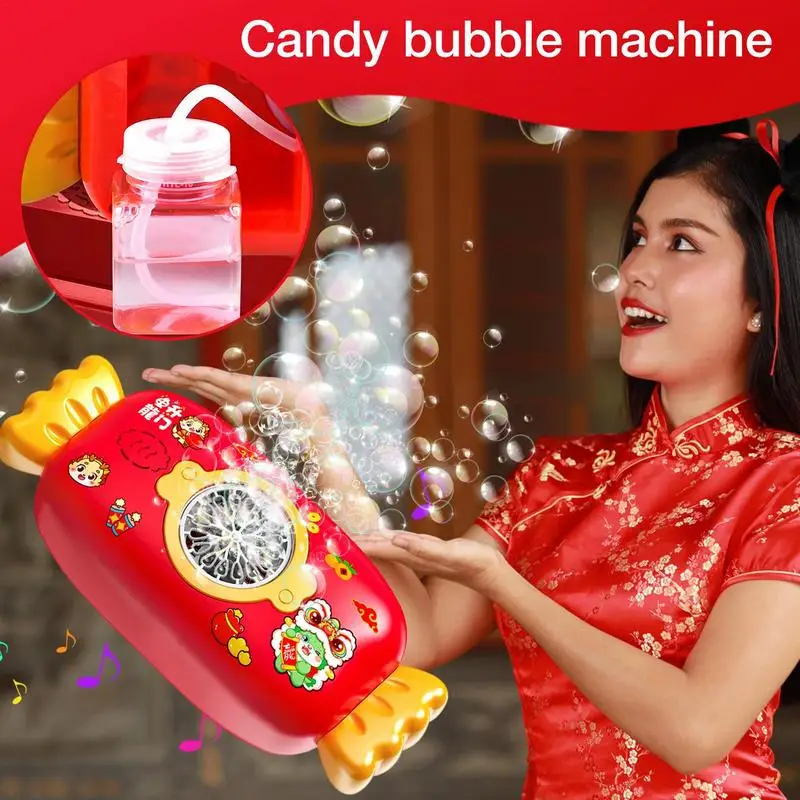 Automatic Bubble Machine Candy Shape Summer Toy New Year Bubble Machine Electric ChildrenToy Outdoor Game Fantasy Toy For Child