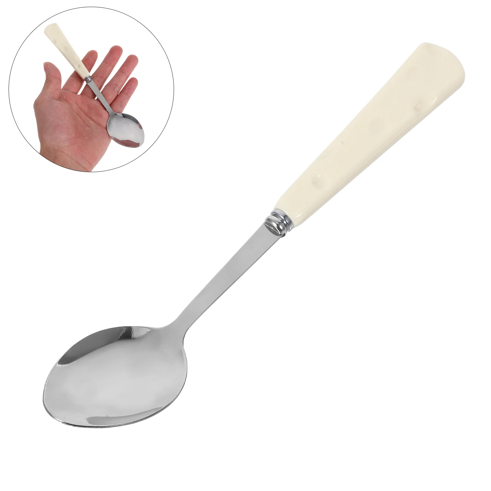 

6pcs Dessert Spoons Cheese Handle Stainless Steel Small Teaspoons For Ice Cream Coffee Cake Afternoon Tea Silverware Serving