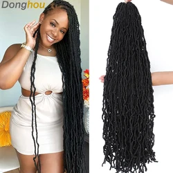 18 24 36 pulgadas 6 paquetes nuevos Faux Locs crochet cabello Meche Faux Locs crochet trenza suave Locs mechones sintéticos crochet cabello para mujeres