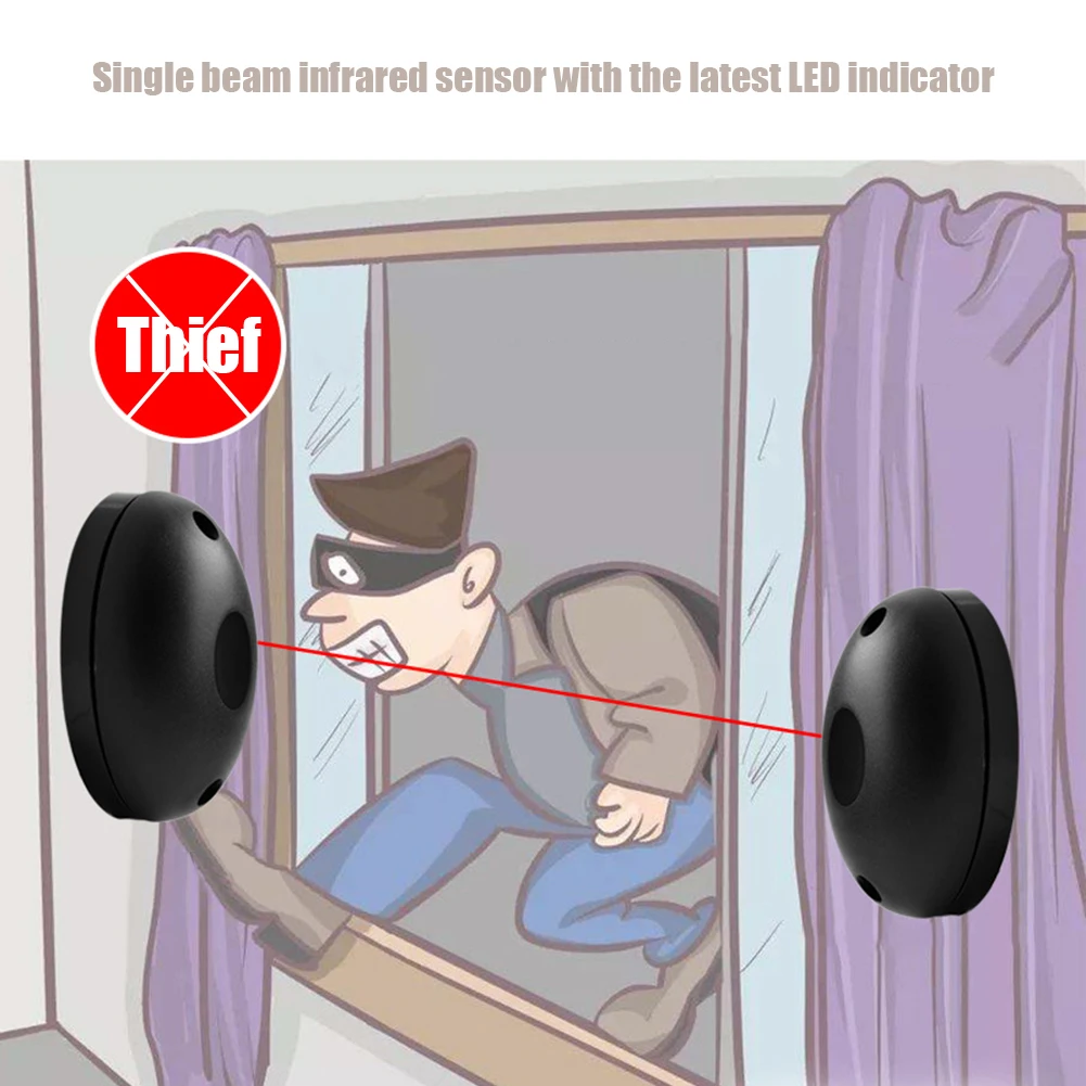 20m Waterproof Active Photoelectric Single-beam Infrared Sensor DC12~24V Active Infrared Beam Sensor for Garage Gate Door