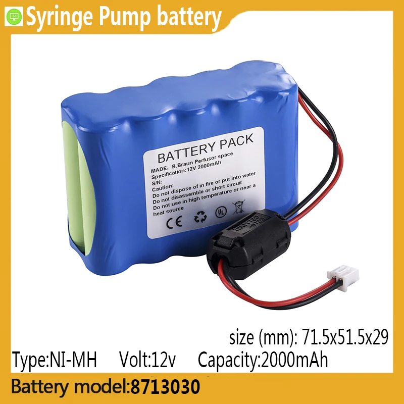 

8713030 capacity 2000mAh 12v NI-MH battery, suitable for 8713030,Syringe Pump