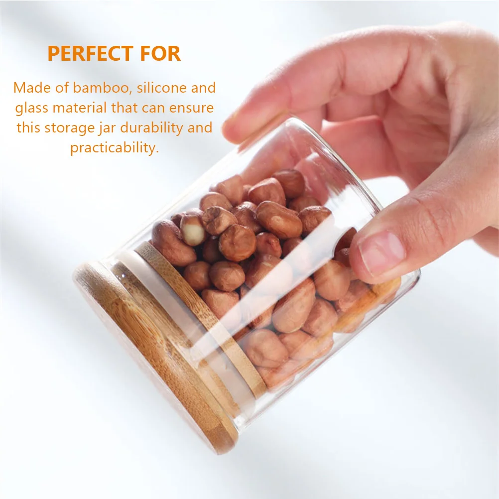 

12Pcs Glass Jars Bamboo Lids Airtight Food Storage Containers Kitchen Canisters for Tea Coffee Candy Glass Jar Bamboo Lid