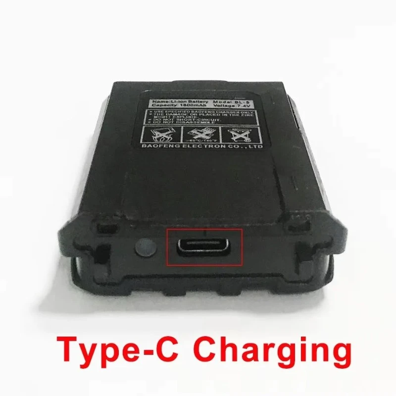 Battery UV5R Battery 2800Mah Lithium-ion Battery DC 7.4V Tpye-c For Baofeng  BL-5 UV-5R UV-5RA UV-5RE BF-F8 Accessories