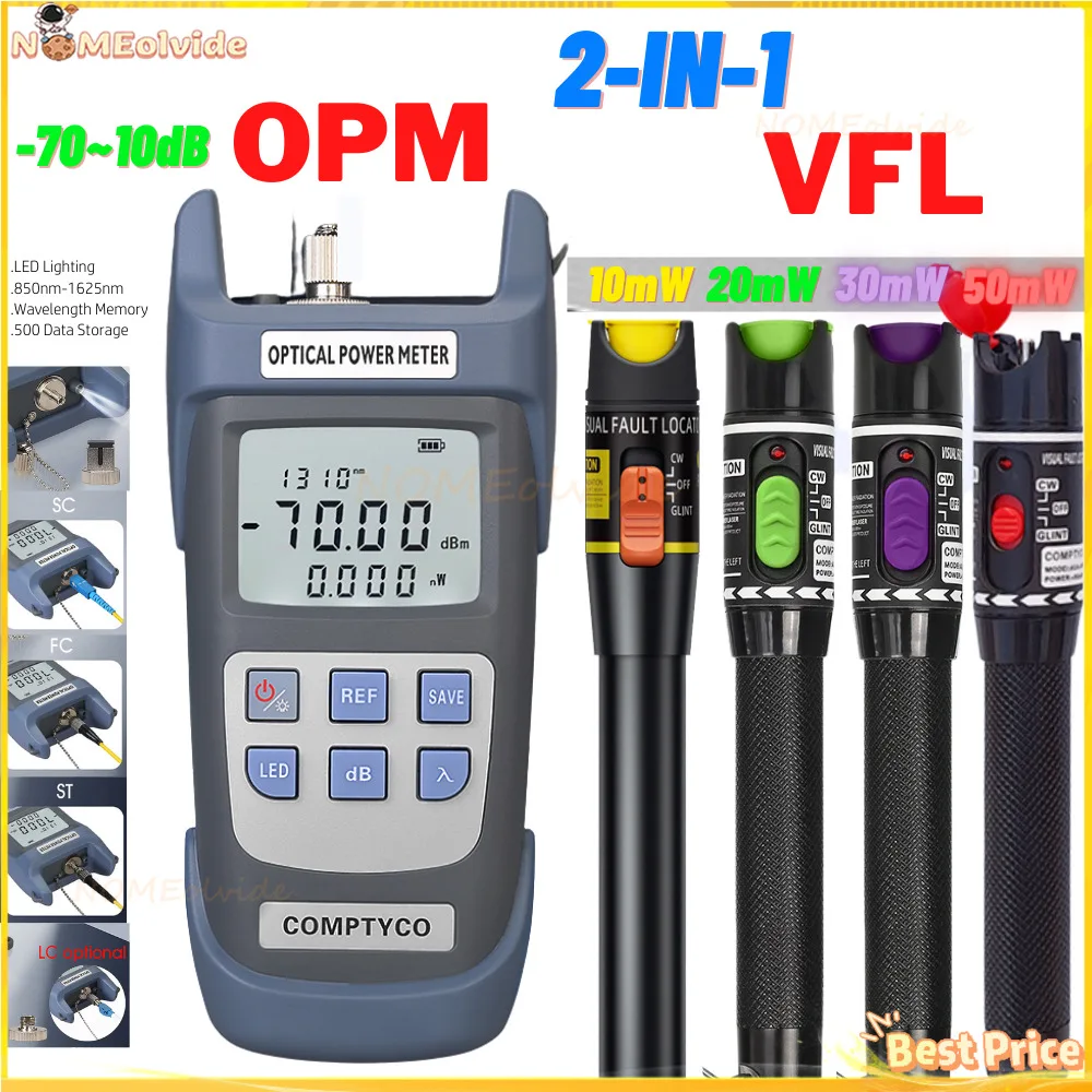 

FTTH Fiber Optic Cable Tester Tool Kit (Optional)AUA710A Optical Power Meter(OPM -70 ~+10dBm)&Visual Fault Locator