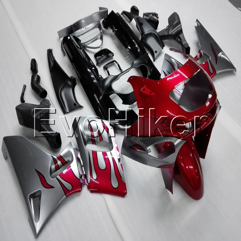 injection Fairings kit for ZZR400 1993-2007 red flames ZZR 400 93 94 95 96 97 98 99 00 01 02 03 04 07 ABS Plastic Bodywork Set