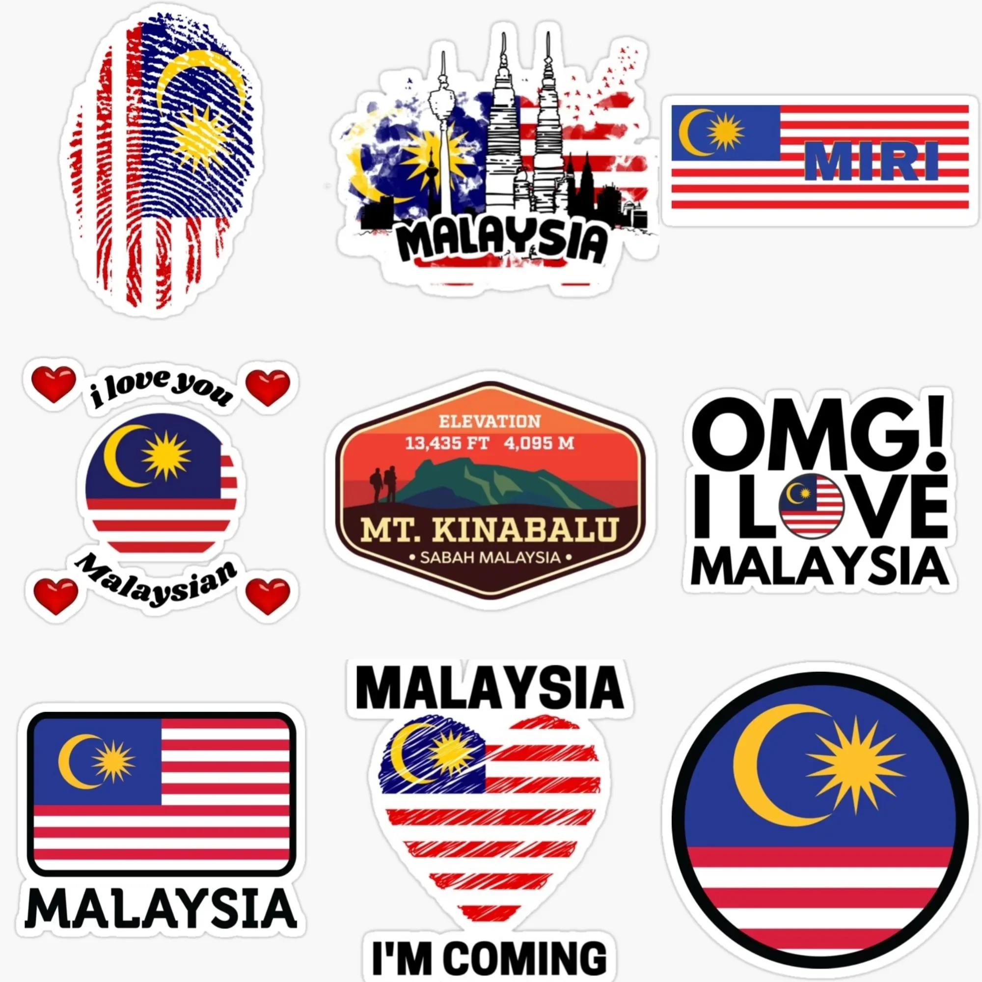 

Malaysia Flag Emblem Creative PVC Sticker for Decorate Car Bicycle Truck Helmet Motorcycle Window Wall Table Decal Accessorie