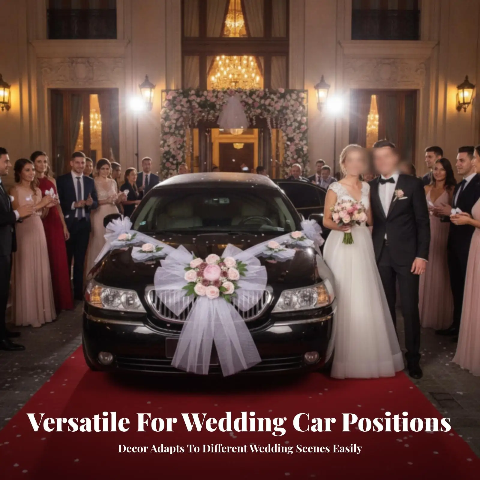 Wedding Car Decoration Kit Layered Design Bridal Automotive Decoration Set