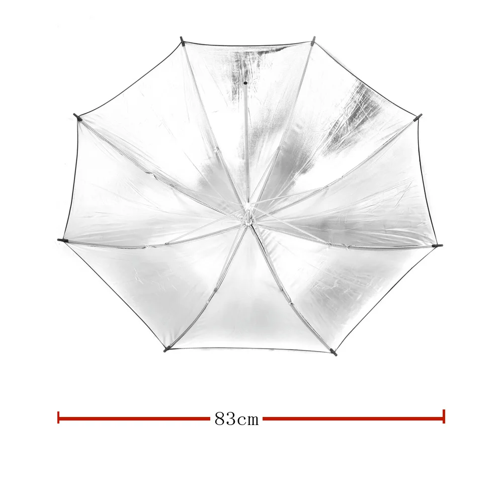 83cm/ 33inch Studio Reflector Umbrella Studio Photo Strobe Flash Light Reflector Black Silver Umbrella Photography Accessories