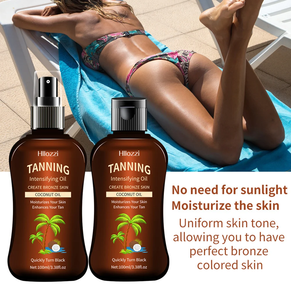 Moisturizing Dark Tanning Oil Waterproof Coconuts Self Tanner Spray For Face Body Skin Natural Sunless Tanning Glowing Skin