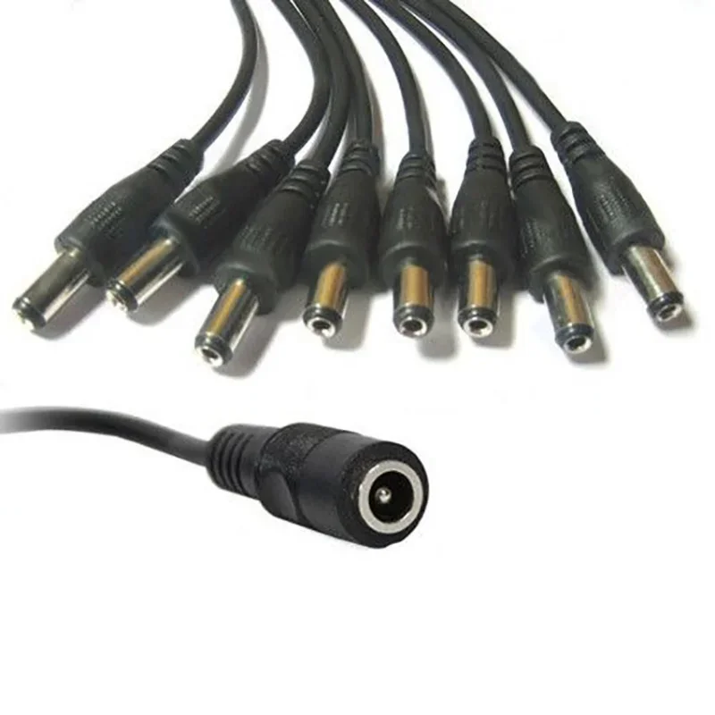 1PCS CCTV Security Camera 1 DC Female To 2/3/4/5 Male Plug Power Cord Adapter Connector Cable Splitter for LED Strip 2020 New