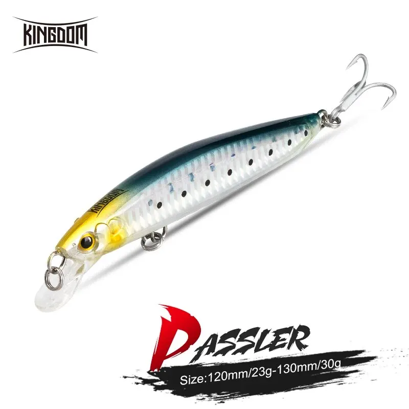 Kingdom Sea Fishing Lure 23g 120mm 30g 130mm Sea Jerkbait Floating Minnow Wobblers Hard Swimbait Fishing Tackle For Seabass