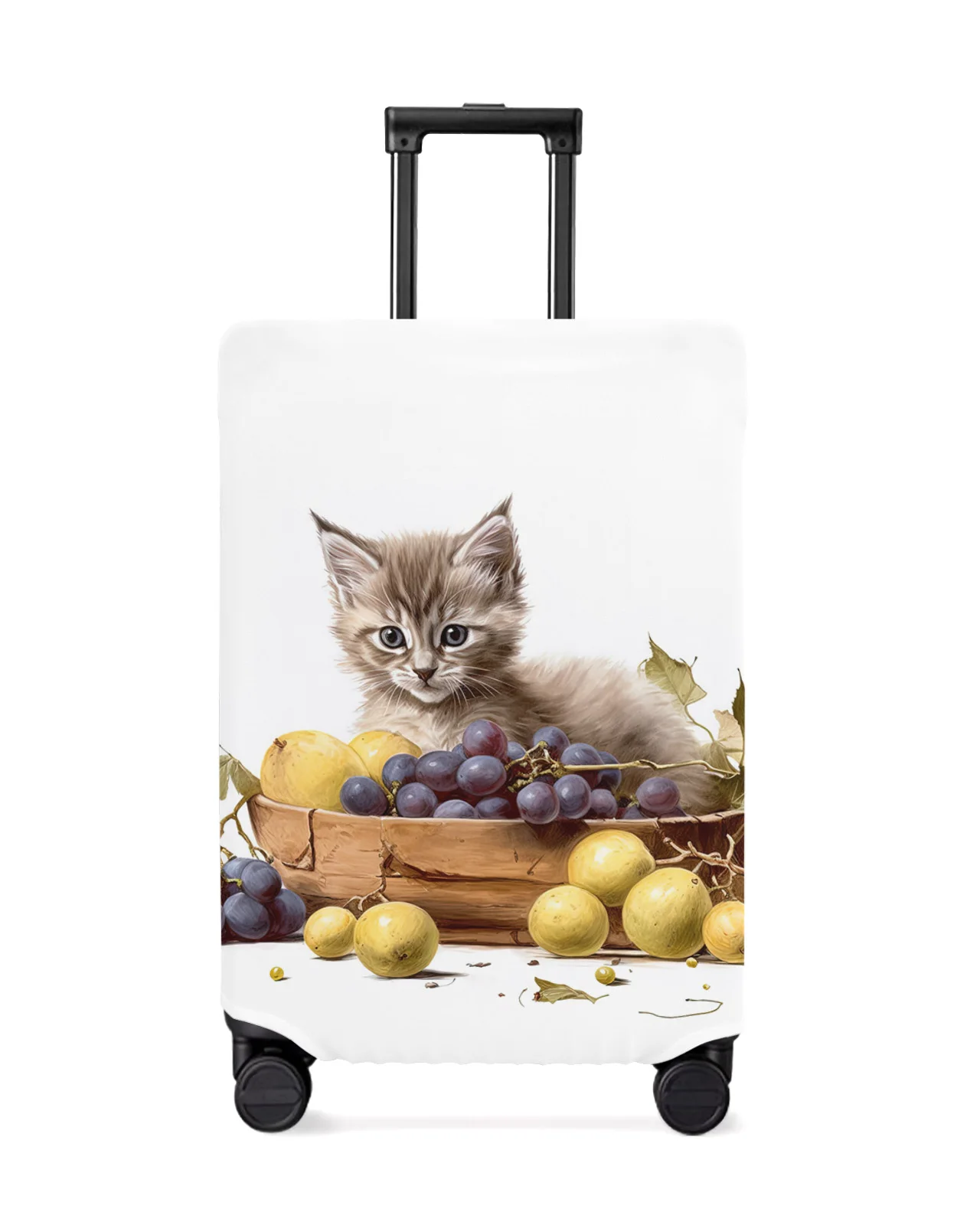 

Kitten Fruit Grapes Luggage Cover Stretch Suitcase Protector Baggage Dust Case Cover for 18-32 Inch Travel Suitcase Case