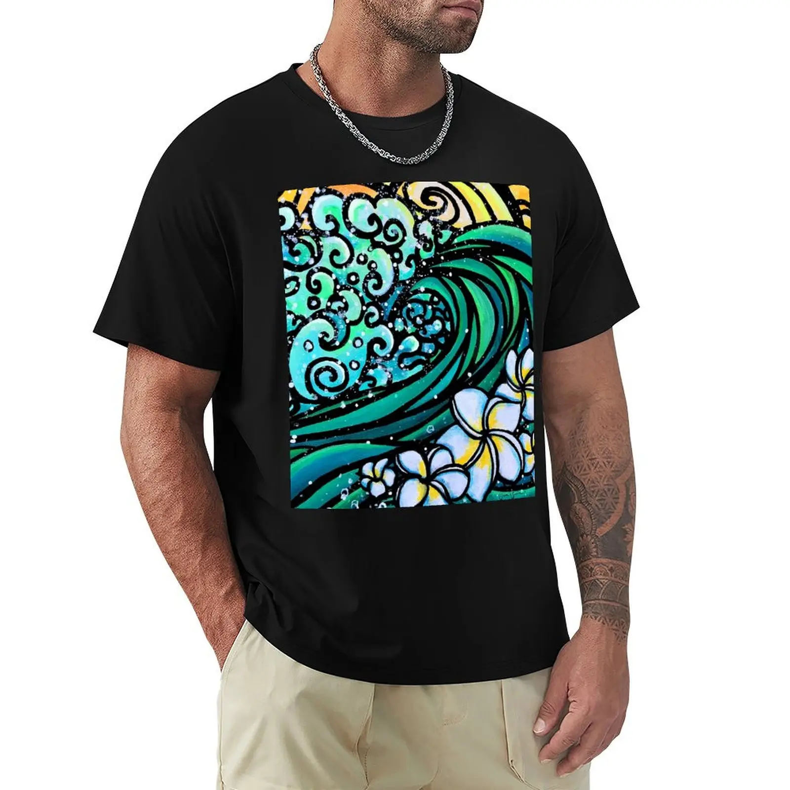 

Plumeria Undertow T-Shirt oversized graphic tee oversizeds T-shirts oversize black t-shirts for men