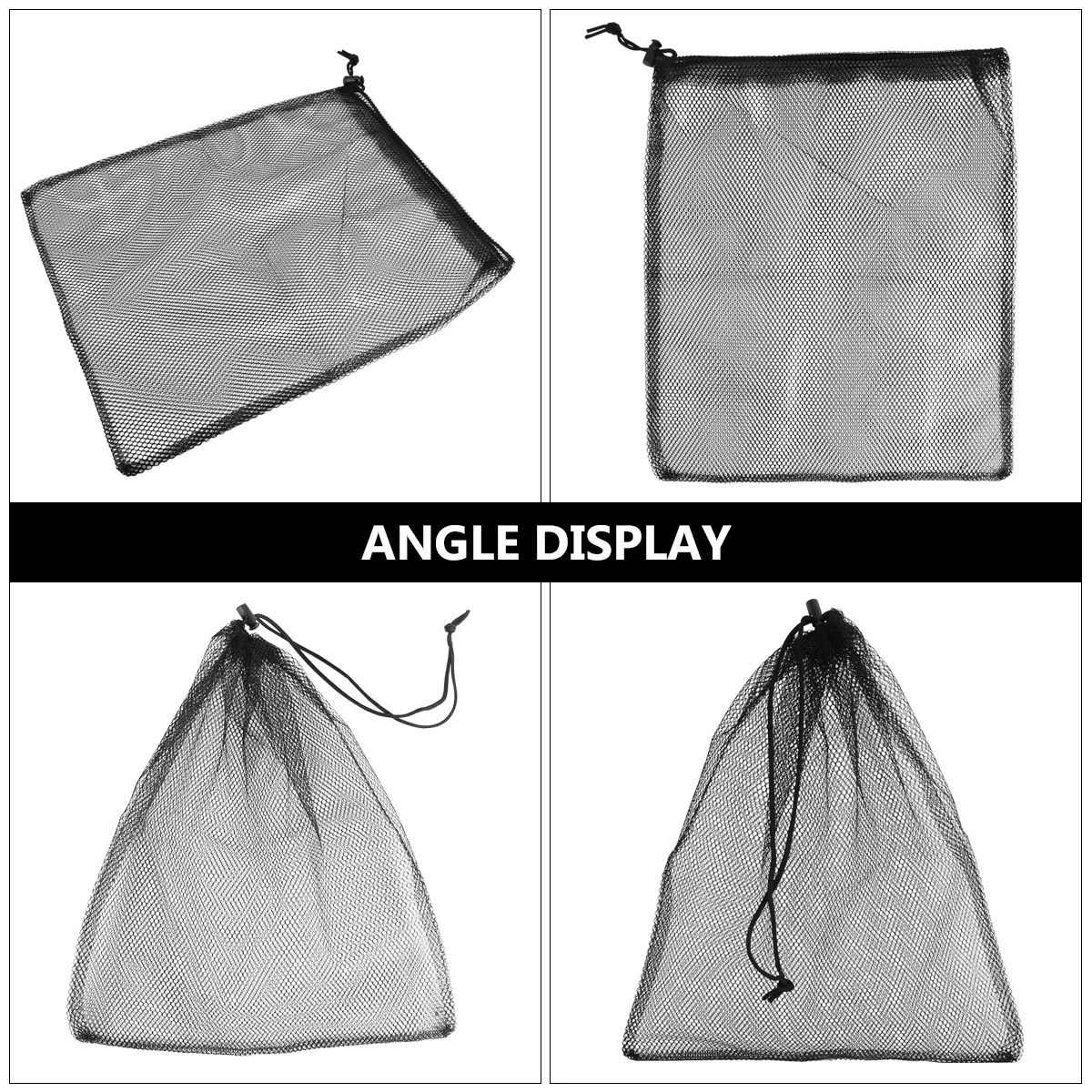 

6 Pcs Mesh Drawstring Bags Portable Storage Pouches Travel Cinch Backpacks Polyester Material Bright Colors Wash Bag