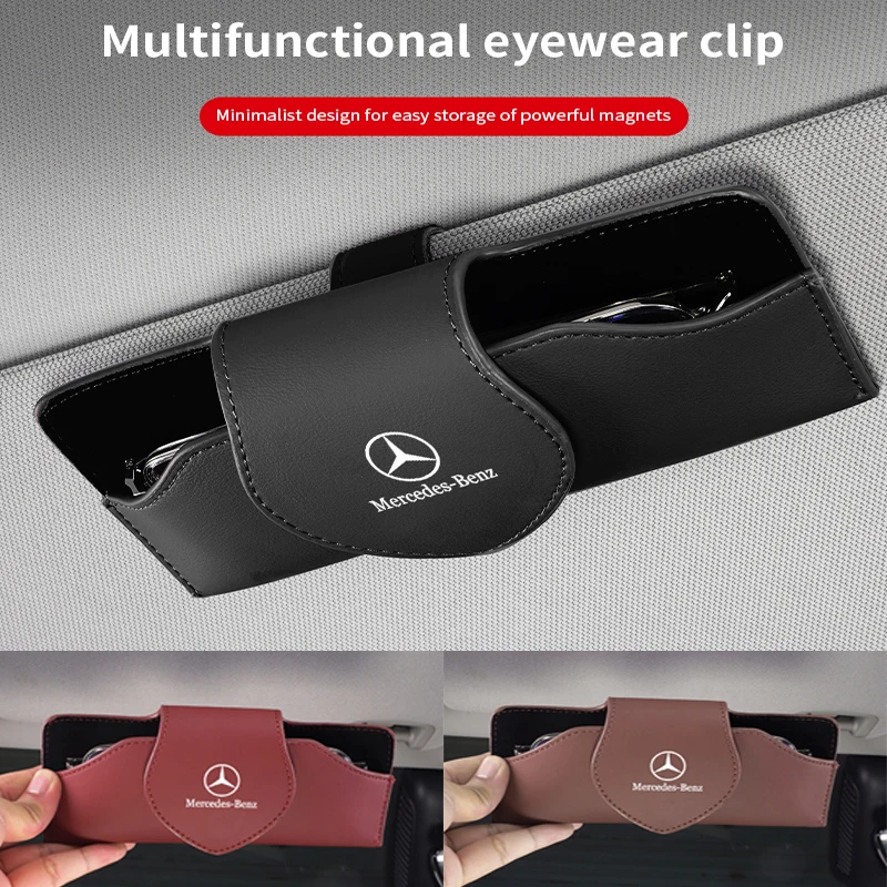 Car Sun visor Glasses Case Sun Sunglasses Storage Box Accessories For Mercedes Benz AMG W204 W205 W203 W211 W212 W213 W201 W210