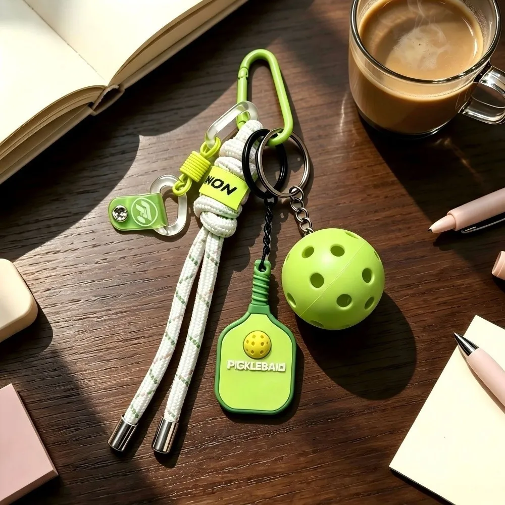 Creative Dopamine Pickleball Paddle Keychain Detachable with Buckle Pickleball Racket Key Ring Fitness Series Pendant Bag Charm