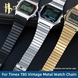 Steelness Watch Chain For TIMEX T80 Vintage Metal Women's Watch Band Waterproof T78587 T78677 TW2U31900/32000/32100 Straps 18mm