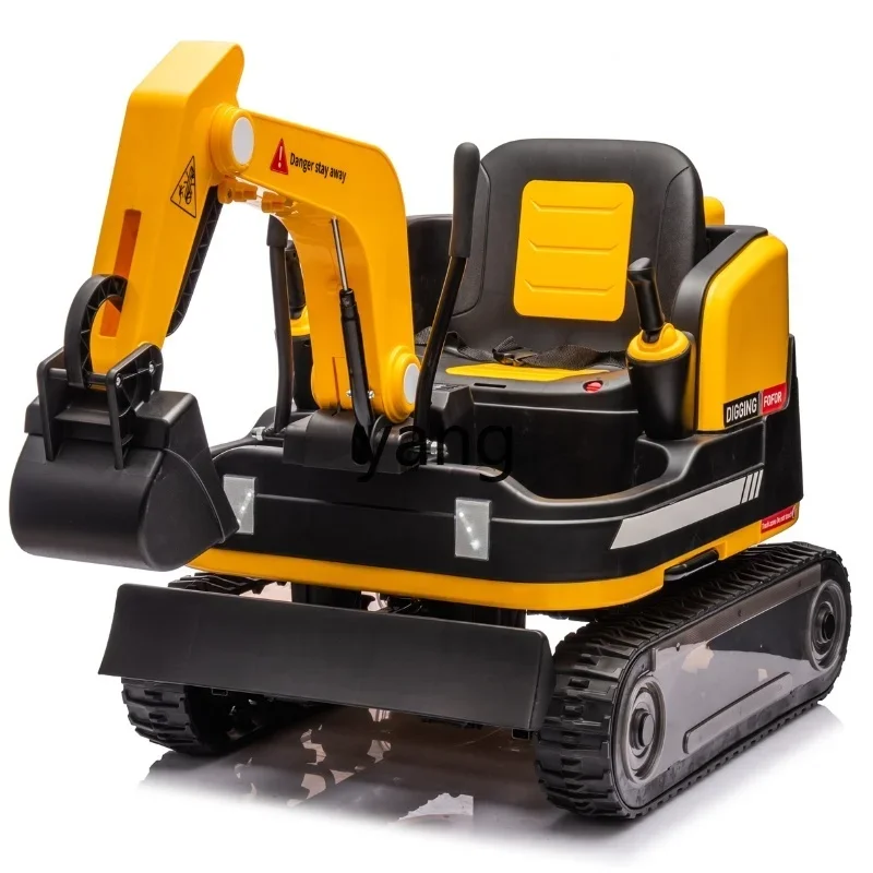 

LMM Children's Electric Car Excavator Can Sit Double Rotating Crawler Push Digging