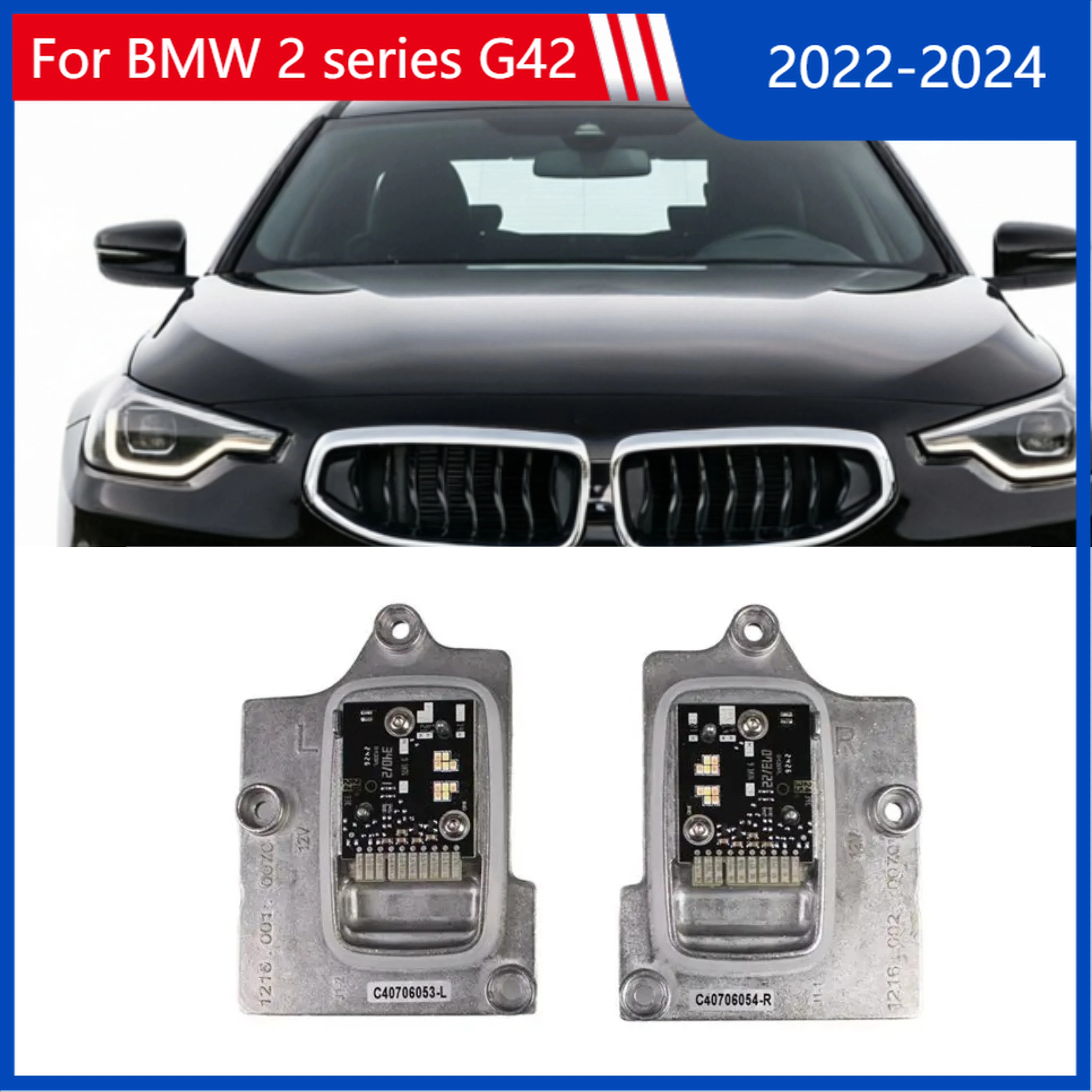 

For BMW 2 series G42 M2 G87 M235i 2022 2023 2024 NEW Headlight DRL LED Module White Angel Eye OE 63115A043C1 63115A043C2